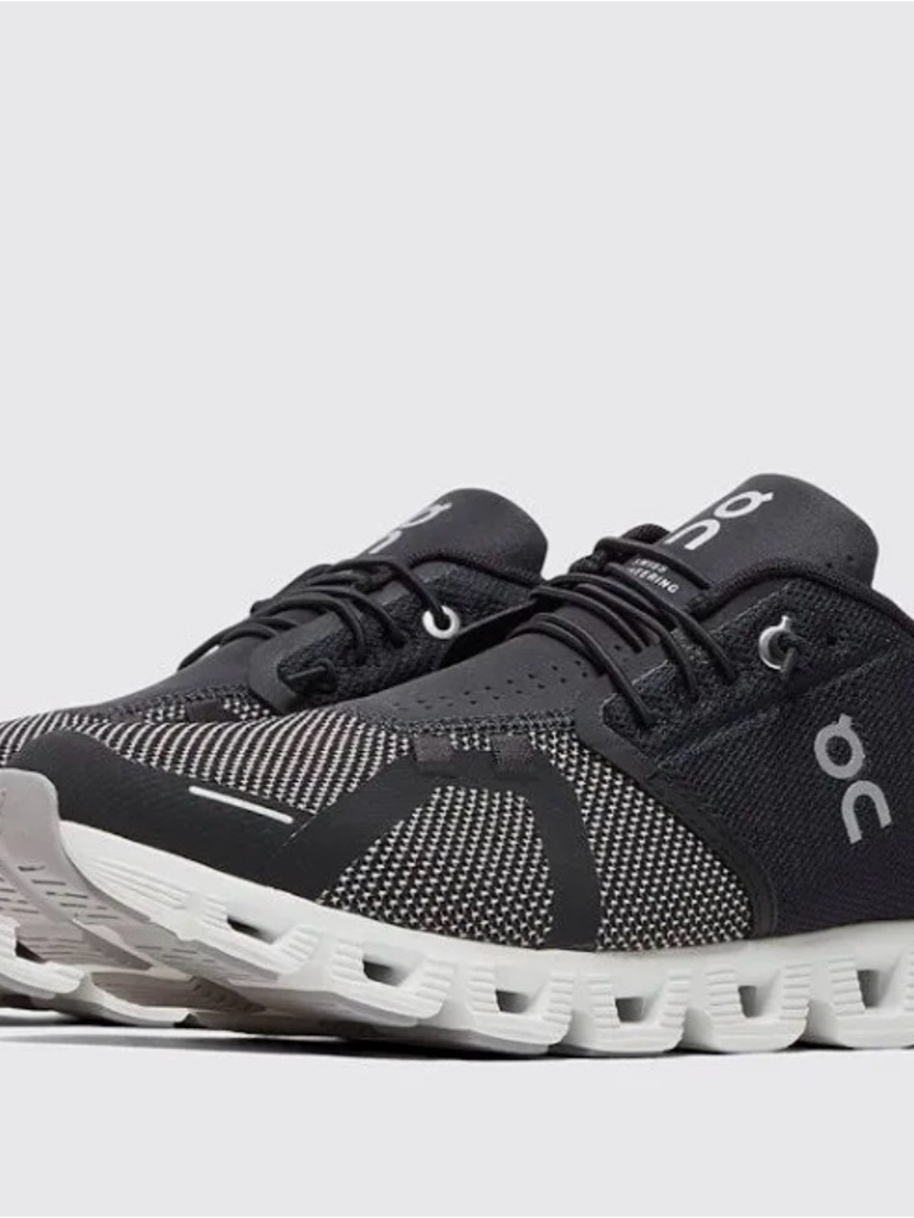 On Running Men's Cloudfoam-Inspired Black and White Running Shoes